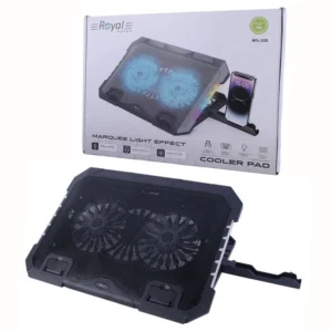 خنک کننده لپ تاپ مدل RFL-335 از برند انزو رویال (Royal) همراه با جعبه از نمای رو به رو