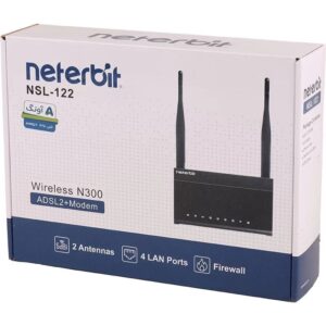 Neterbit NSL-122 ADSL2+ Wireless Router از نمای روبه رو