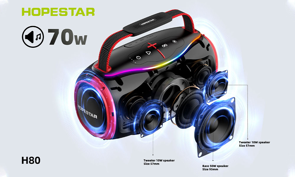 اسپیکر بلوتوثی هاپ استار مدل HopeStar H80